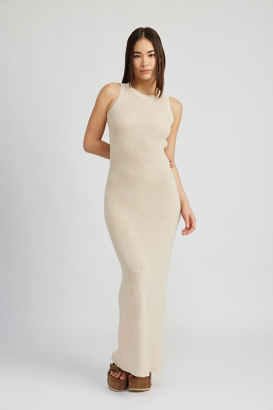 HALTER NECK MAXI DRESS WITH OPEN BACK - Elysian Couture