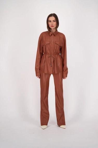 Vegan Leather Shacket - Elysian Couture