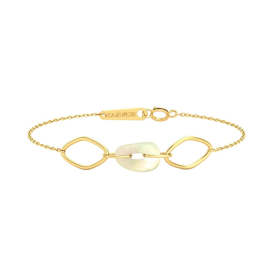 Mother-Of-Pearl Motif Gold Bracelet - Elysian Couture
