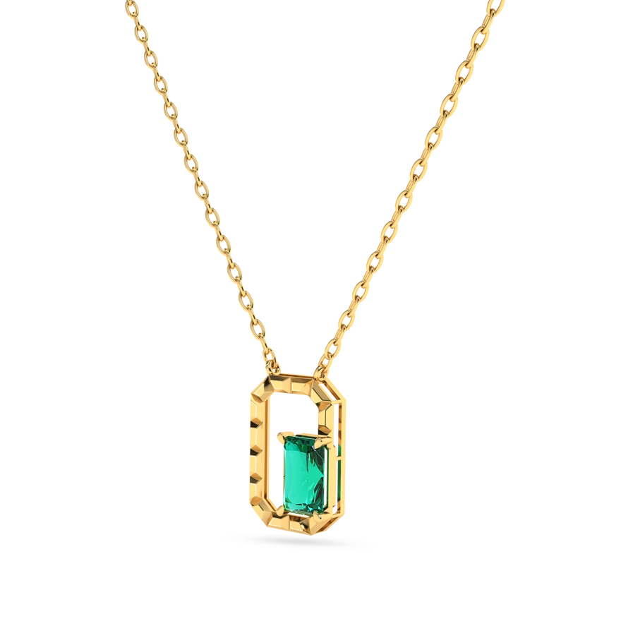 Emerald 18K Solid Gold Necklace - Elysian Couture