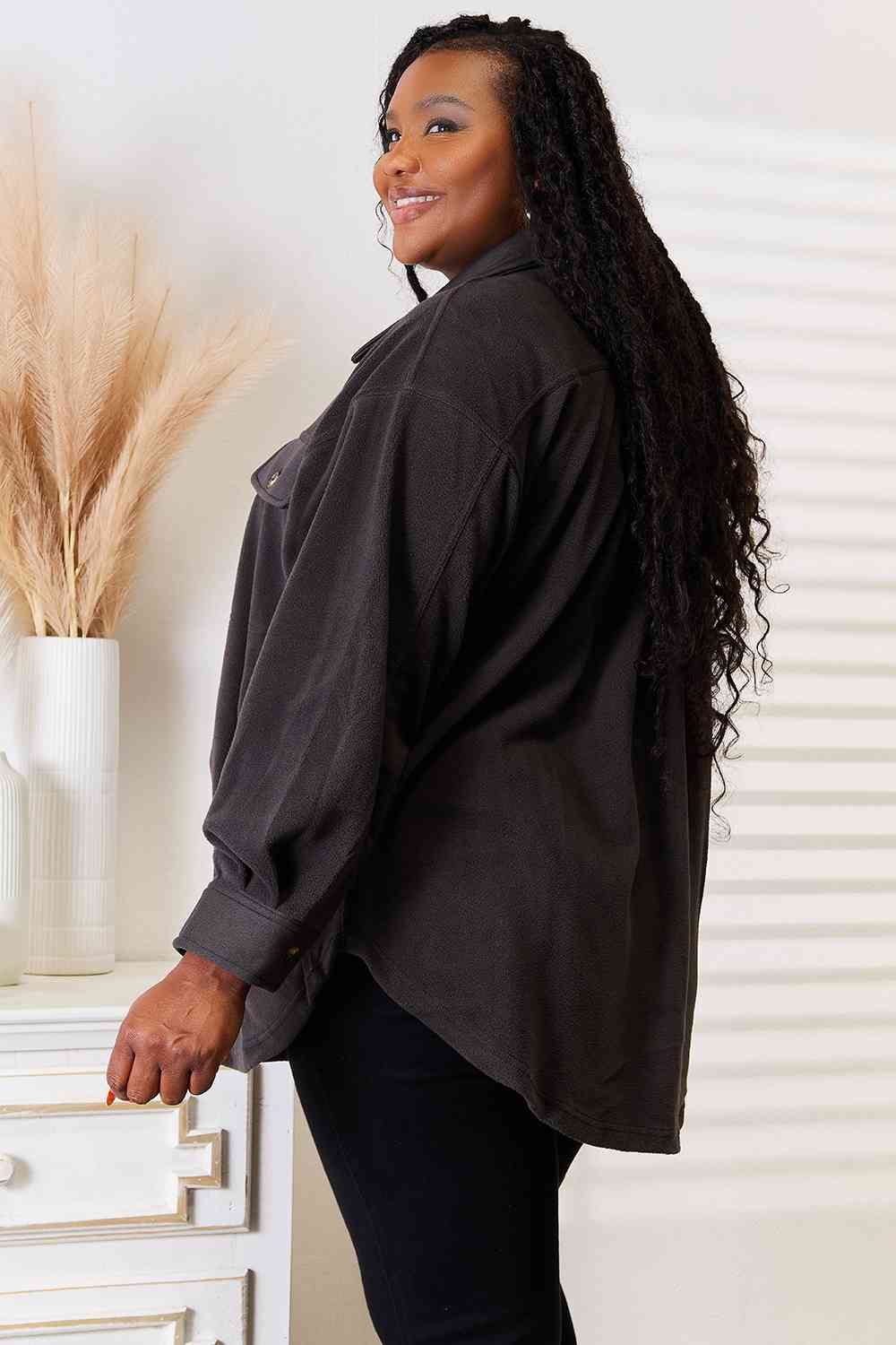 Mara Button Down Shacket - Elysian Couture