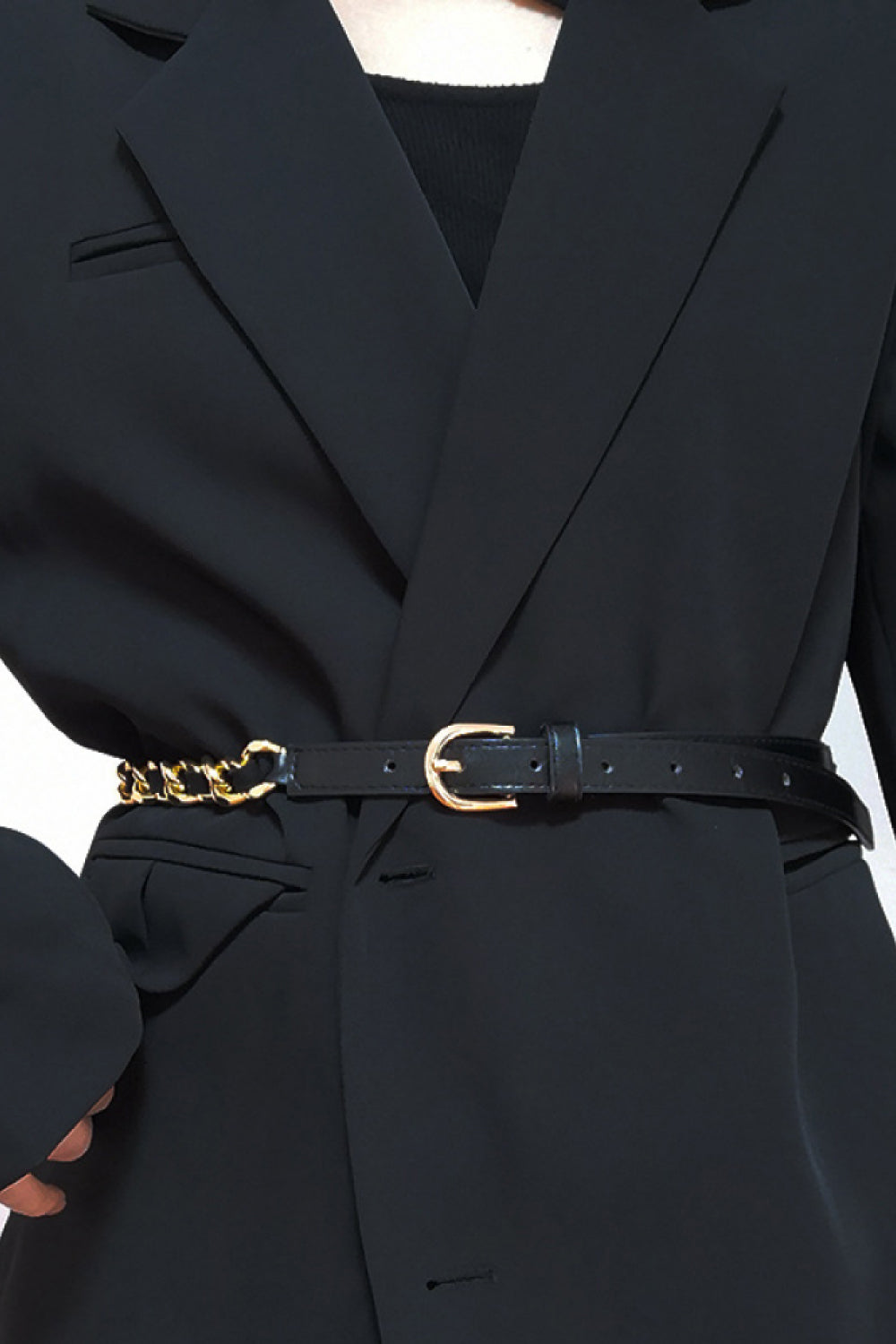 PU Chain Skinny Belt - Elysian Couture
