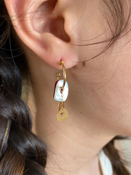 Pearl Accent Gold Earrings - Elysian Couture