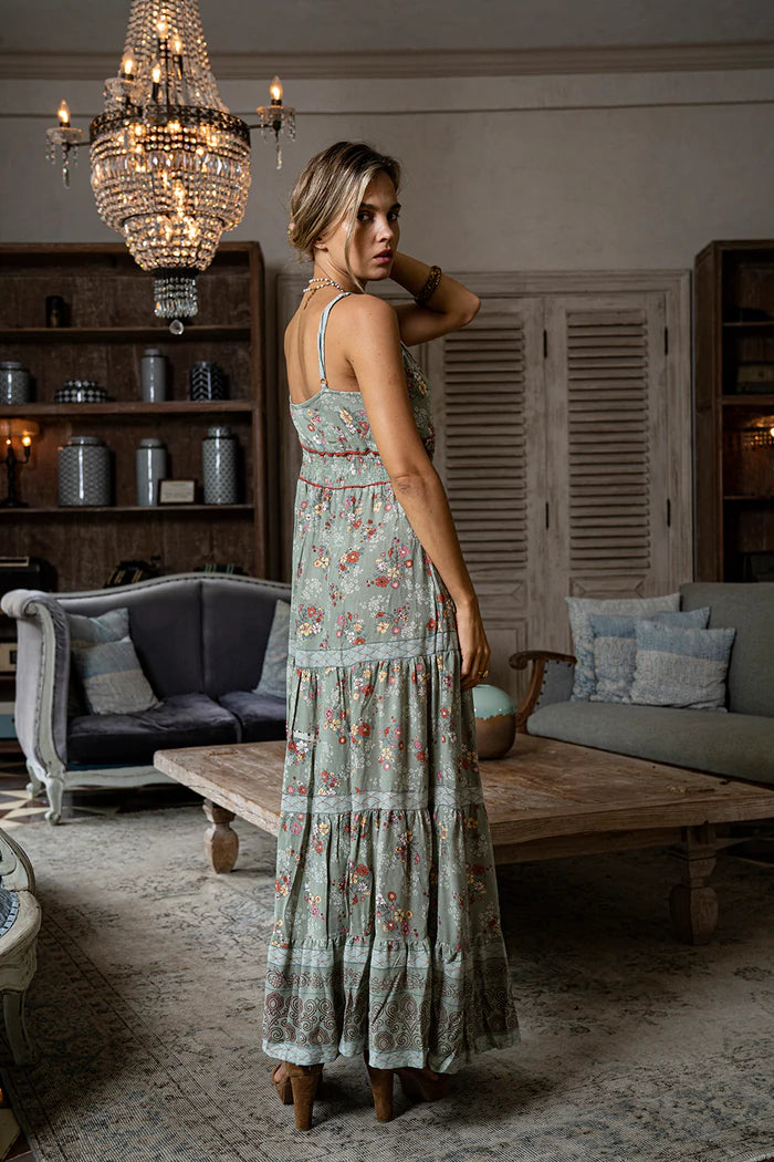 Joanna Maxi Frill Dress - Elysian Couture