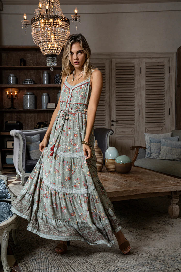 Joanna Maxi Frill Dress - Elysian Couture